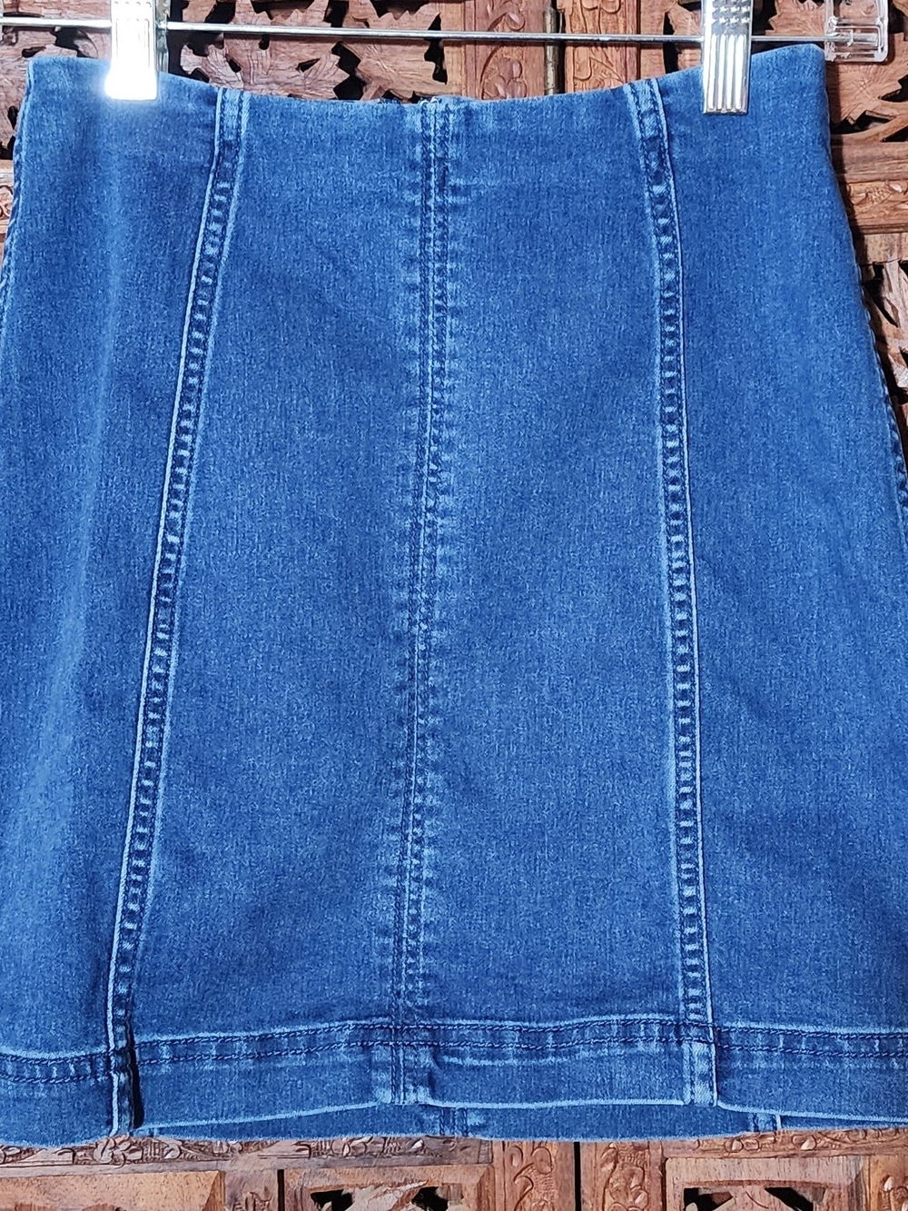 Free People Indigo Denim Panel Mini Skirt